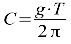 célérité de la vague, formule