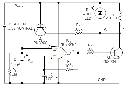 trigger de Schmitt suivi d'un élévateur à inductance
